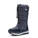 Winter Warm Nylon Round Toe Zipper Women Snow Knee-Length Boots Shoes