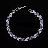 Latest Leaf Charm CZ Crystal Jewelry Bracelets Bangles