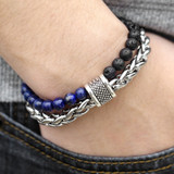 Tiger Eye Stone Men's Beaded Bracelet