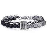 Tiger Eye Stone Men's Beaded Bracelet