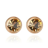 Crystal Style Rose Gold Color Stud Earrings