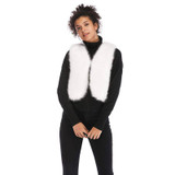 Women's faux fur plush short vest