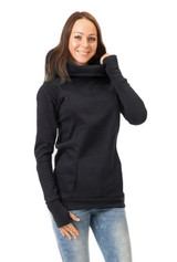 Plush hooded long sleeve sweater
