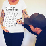 Large Size Letter Printed Pregnant Women's T-shirt Top