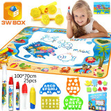 Kids Canvas Water Color Drawing Board and Mat With 2 Magic Pens