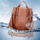 Stylish anti-theft leather backpack
