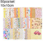 50pcs Assorted Floral Printed Cotton Cloth Sewing Quilting Fabric for Patchwork Needlework DIY Handmade Material 10X10cm Square