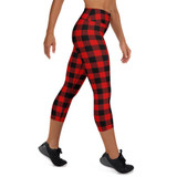 Buffalo Plaid High Waist Capri Leggings