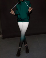 Green White Ombre Leggings, Capris, Shorts