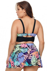 Plus Size Tropical Print Bikini Top with Swim