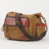 Summer European And American Style Vintage Shoulder Bag Crossbody Bag Men Messenger Bags Leather Canvas Handbags