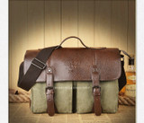 Multifunction Men Leather Canvas Bag Casual Travel Bolsa Masculina Men's Crossbody Shoulder Bag Messenger Bags M217 Loptop
