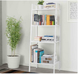 4-Tier Bookcase Bookshelf Leaning Wall Shelf Ladder Storage Display Furniture
