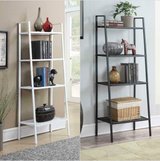 4-Tier Bookcase Bookshelf Leaning Wall Shelf Ladder Storage Display Furniture