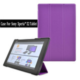 Original Leather cove Case For Sony Xperia Tablet Z2 + PC Stand Magnetic Smart Cover + Screen Protector +Stylus pen
