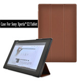 Original Leather cove Case For Sony Xperia Tablet Z2 + PC Stand Magnetic Smart Cover + Screen Protector +Stylus pen