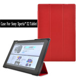 Original Leather cove Case For Sony Xperia Tablet Z2 + PC Stand Magnetic Smart Cover + Screen Protector +Stylus pen