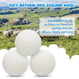 Wool Dryer Balls Organic 6 Pack From New Zealand by KiwiSheep