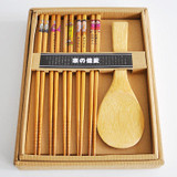 Zakka Family Kitchen Tableware Quality Nanmu Wood Japanese Chopsticks And Spoon Set For Sushi,Gift Box Pack