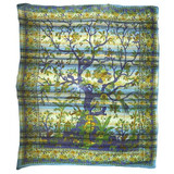 Cadi Cotton Bedspread / Wall Art - Tree of Life - Aqua