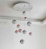 Long Nordic Demi-Orbs LED Chandelier