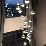 Long Nordic Demi-Orbs LED Chandelier