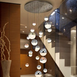 Long Nordic Demi-Orbs LED Chandelier