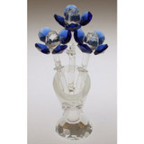 Crystal Flower in Crystal Vase (Blue)