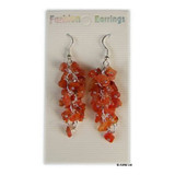 Gemstone Cluster Earrings - Carnelian