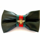 Genuine Leather Designer Bowtie & Collar Set