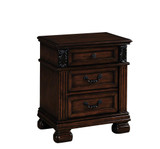 16" X 25" X 28" Dark Walnut Wood Nightstand