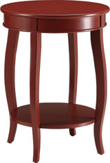 18" X 18" X 24" Red Solid Wood Leg Side Table