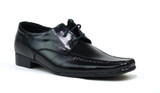 Boy's Flexible Pointy Lace Up Shoes Black