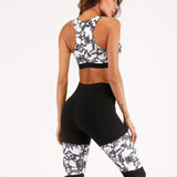Women Sport Suit Yoga Set Gym Workout Clothes Sleeveless Fitness Crop