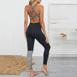 Women Sport Suit Yoga Set Gym Workout Clothes Sleeveless Fitness Crop