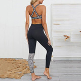 Women Sport Suit Yoga Set Gym Workout Clothes Sleeveless Fitness Crop
