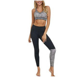 Women Sport Suit Yoga Set Gym Workout Clothes Sleeveless Fitness Crop