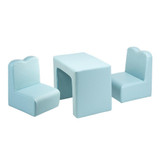 Children Sofa Multi-Functional Sofa Table and Chair Set Sky Blue Baby
