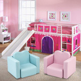 Children Sofa Multi-Functional Sofa Table and Chair Set Sky Blue Baby