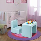 Children Sofa Multi-Functional Sofa Table and Chair Set Sky Blue Baby