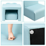 Children Sofa Multi-Functional Sofa Table and Chair Set Sky Blue Baby