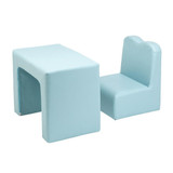 Children Sofa Multi-Functional Sofa Table and Chair Set Sky Blue Baby