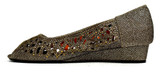 Indi Low Wedge Perforated Sandal Bronze