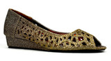 Indi Low Wedge Perforated Sandal Bronze