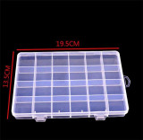 24 Slots Transparent Plastic Jewelry Storage Box
