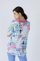 Print V Neck Top