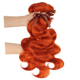 Beumax Blonde Body Wave Bundles With Closure Orange Brazilian Hair