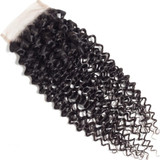BeuMax Hairs Brazilian Human Hair Closure with Baby Hair, Kinky Curly