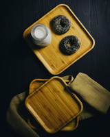 Natural Bamboo Plate 8" X 8" | 20,5 Cm X 20.5 Cm