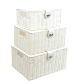 Arpan Resin Woven Storage Basket Hamper Set of 3